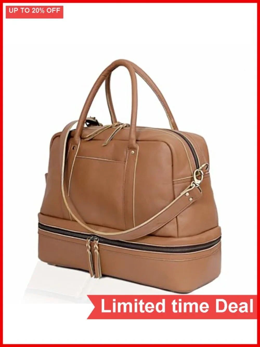 Genuine Leather Duffel Bag 20 Inch Travel Carry On Weekend Overnight